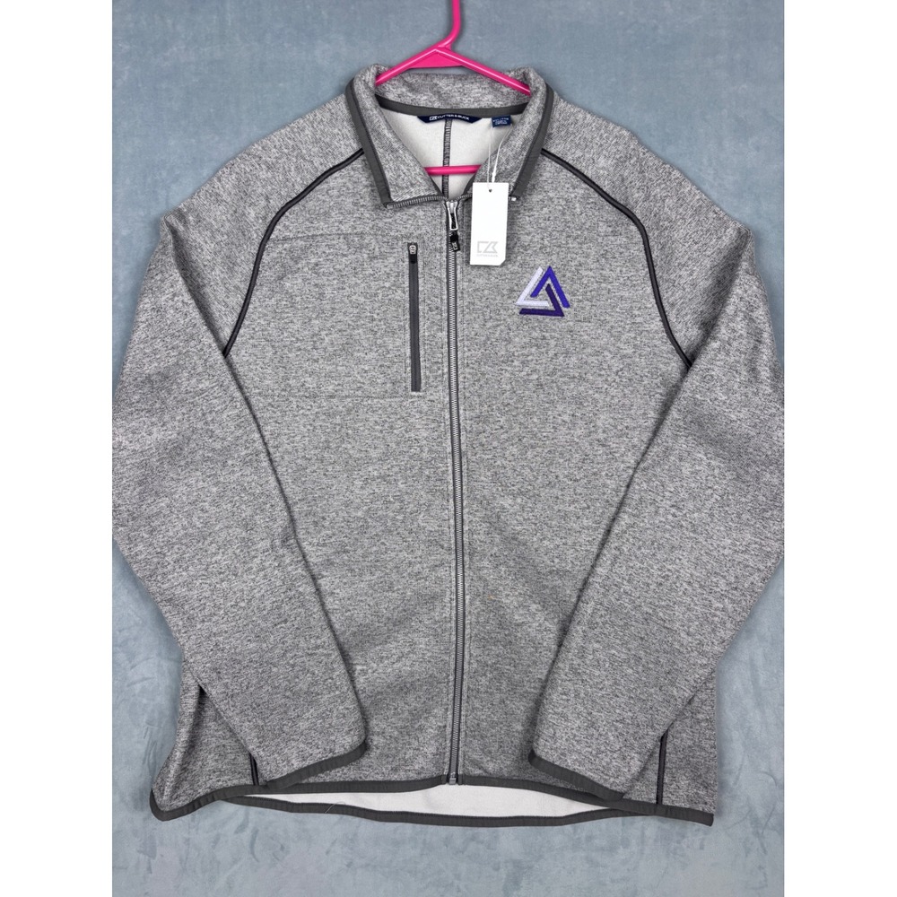 Cutter & Buck Mens XXL Grey Heather Full Zip Fleece Jacket MC000050 New